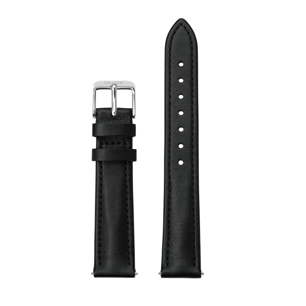 CLUSE 16mm Strap Black/Silver CS12228
