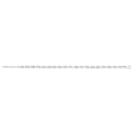 Silver 'XO' Tennis Bracelet with Swarovski Crystals