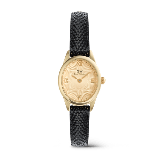 Daniel Wellington Ophelia Mini Black Lizard Unitone Guilloché Gold