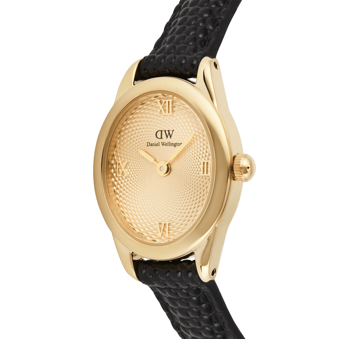 Daniel Wellington Ophelia Mini Black Lizard Unitone Guilloché Gold