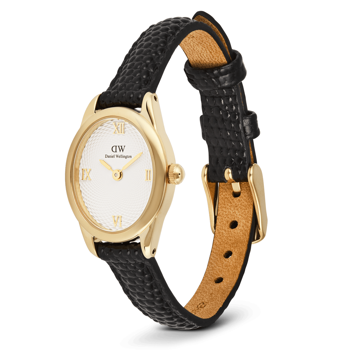 Daniel Wellington Ophelia Mini Black Lizard White Guilloché Gold