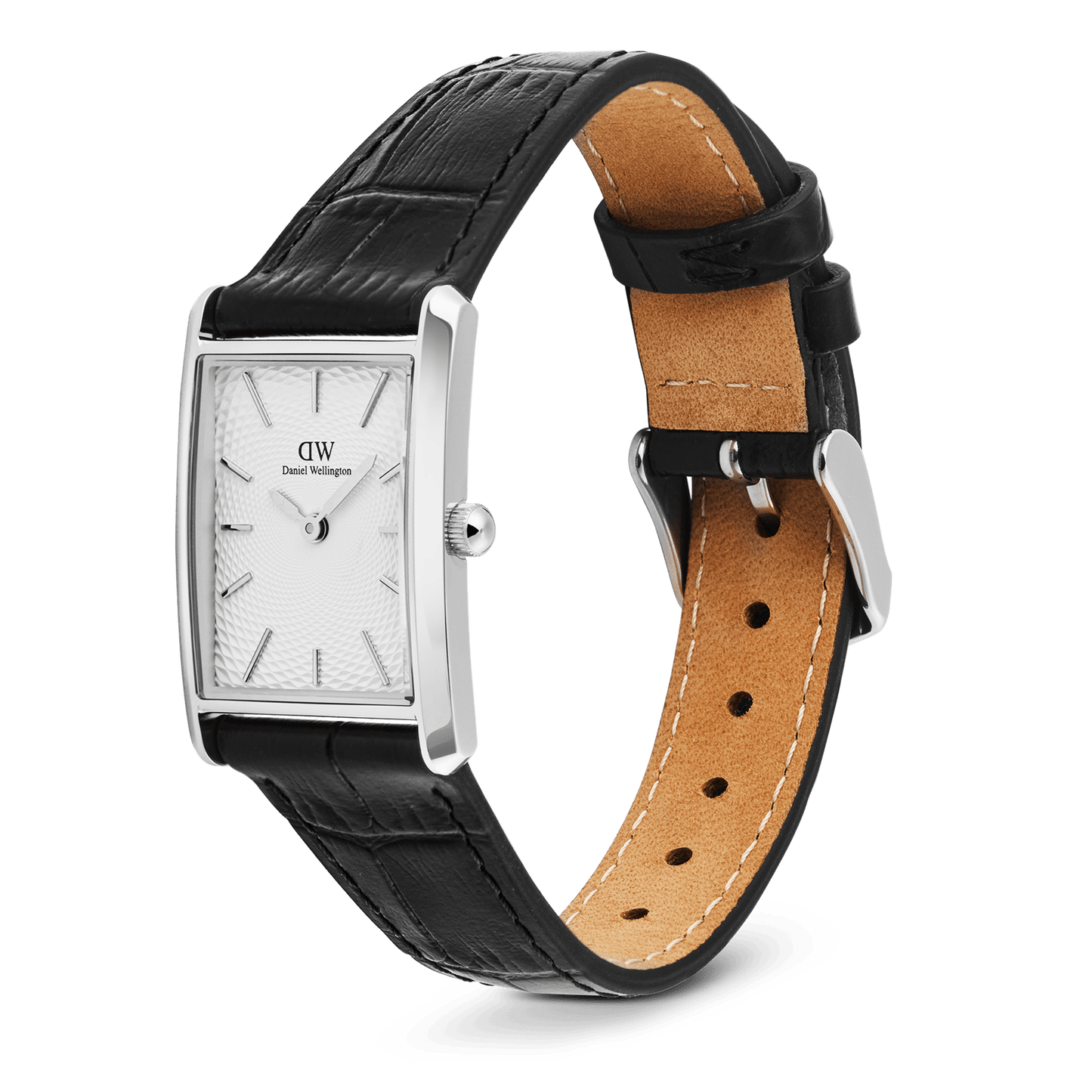 Daniel Wellington Bound Black Crocodile Guilloché Silver
