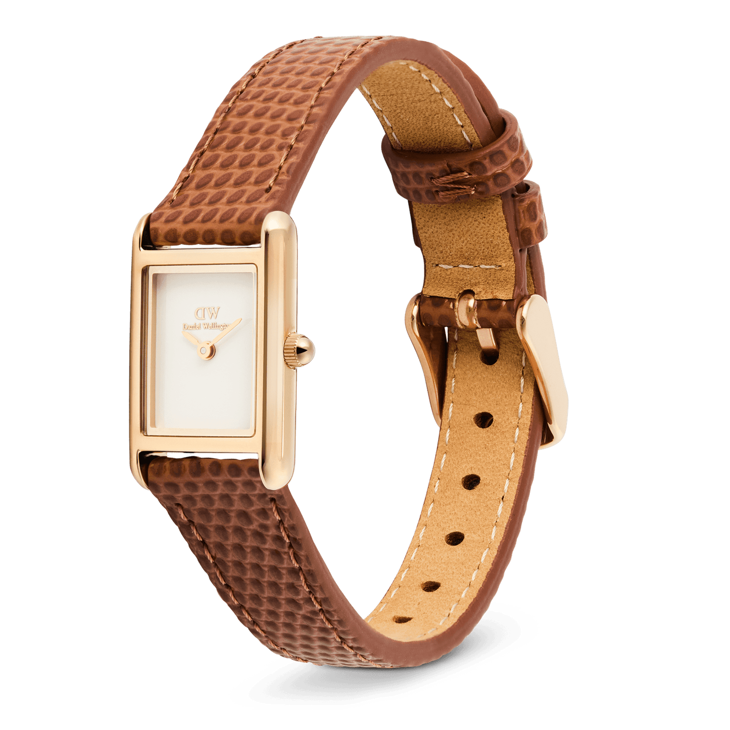 Daniel Wellington Bound Mini Light Brown Lizard Rose Gold