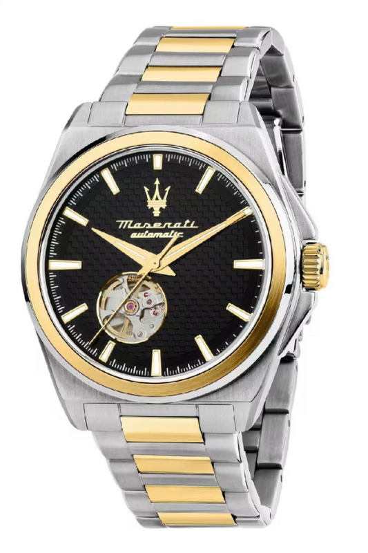 Maserati Velocità Automatic Open-Heart Two-Tone Watch