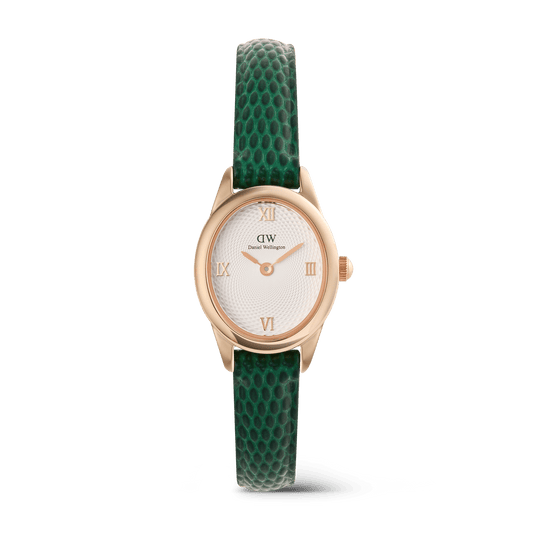 Daniel Wellington Ophelia Mini Green Lizard White Guilloché Rose Gold