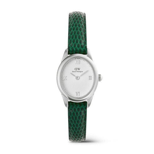 Daniel Wellington Ophelia Mini Green Lizard White Guilloché Silver