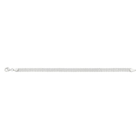 Silver diamond cut ball triple row bracelet