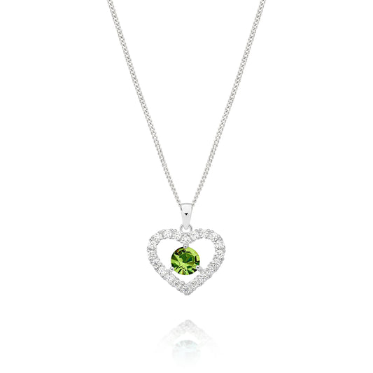 Silver AUGUST Birthstone Pendant