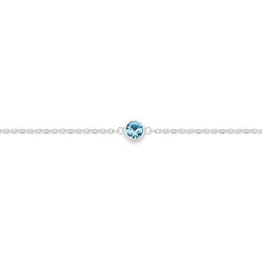 Silver MARCH Birthstone Bracelet