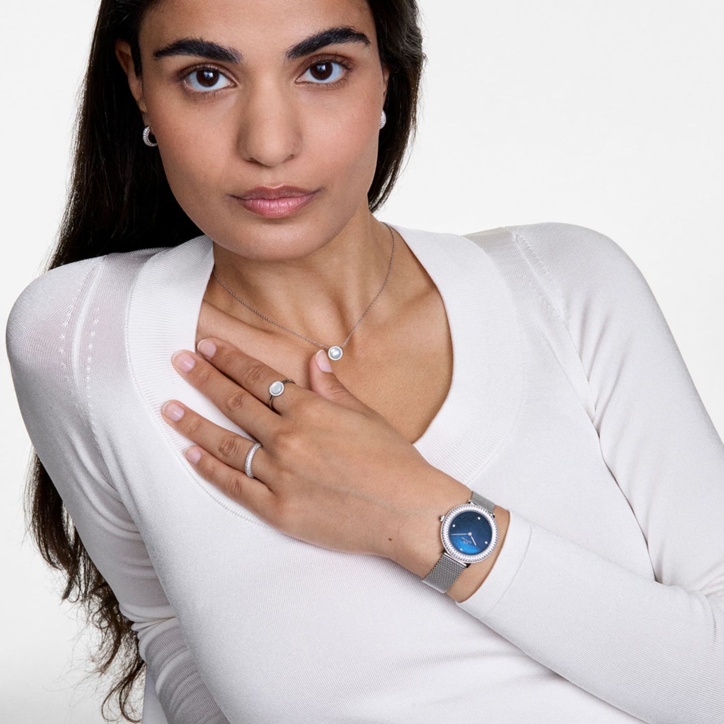 Daniel Wellington Crystalline Bezel Sterling Blue Watch