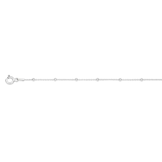 Silver polished ball cable anklet