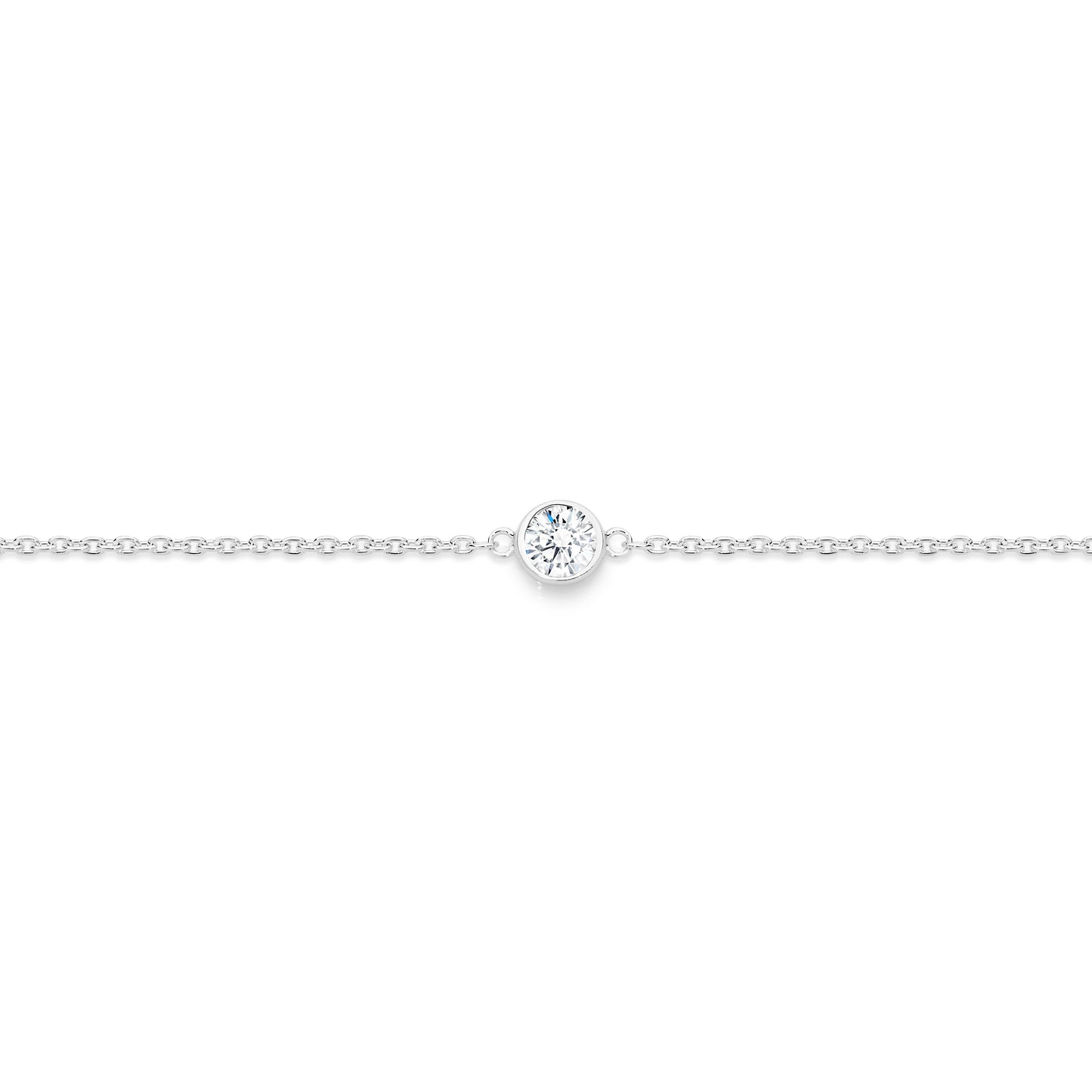 Silver APRIL Birthstone Bracelet