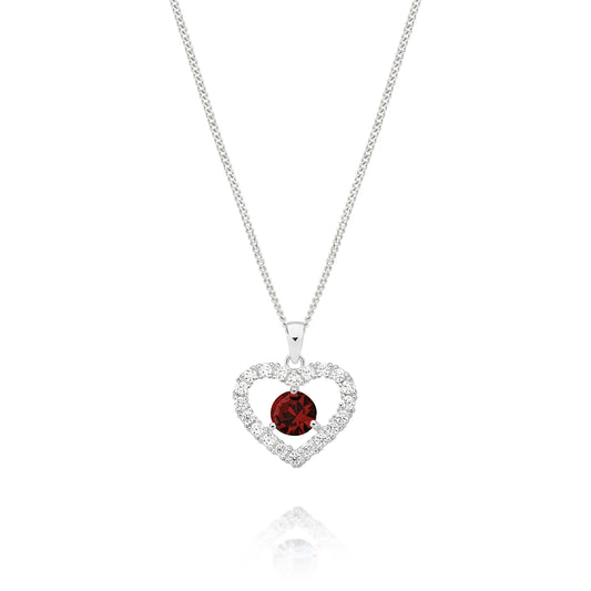 Silver JANUARY Birthstone Pendant