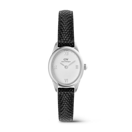 Daniel Wellington Ophelia Mini Black Lizard White Guilloché Silver