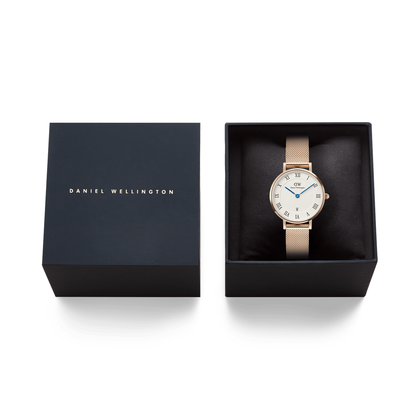 Daniel Wellington Petite Roman Numerals Date Rose Gold