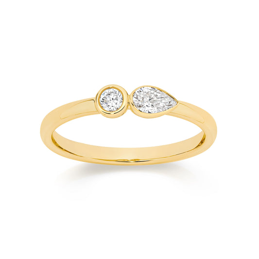 9ct Yellow Gold 0.35ct Lab Diamond Ring