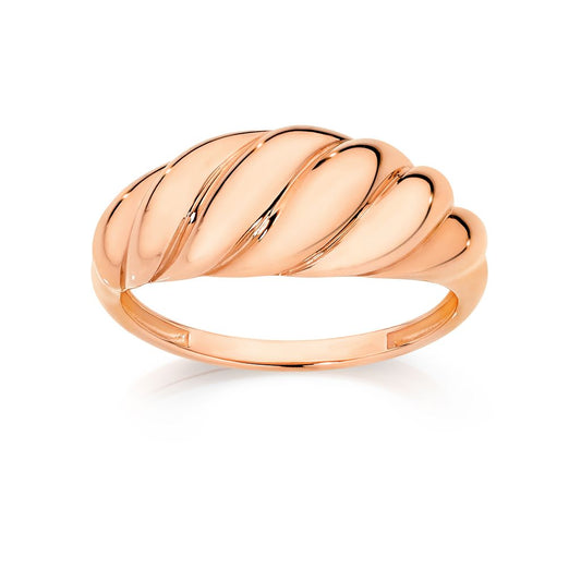 9ct rose gold croissant ring