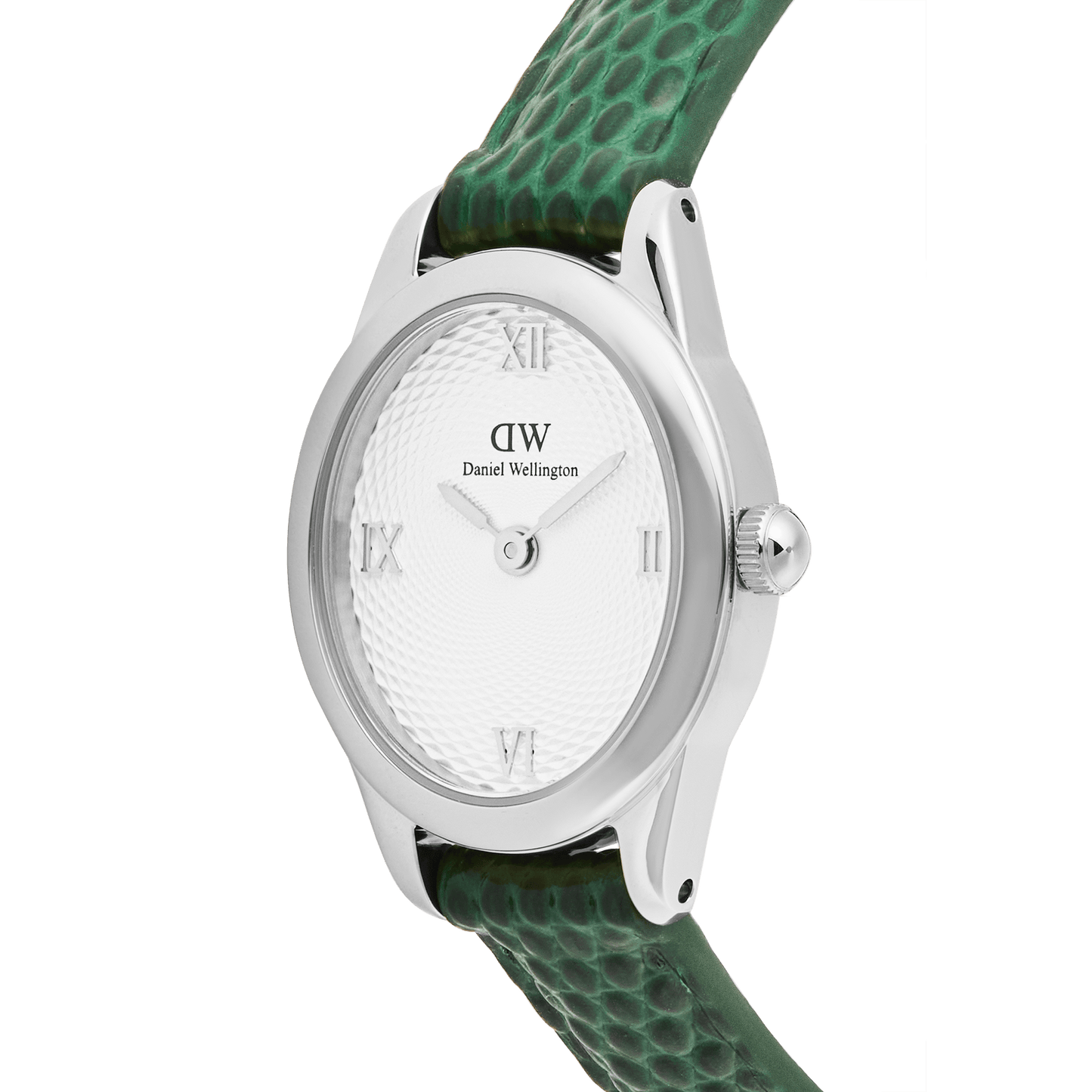 Daniel Wellington Ophelia Mini Green Lizard White Guilloché Silver
