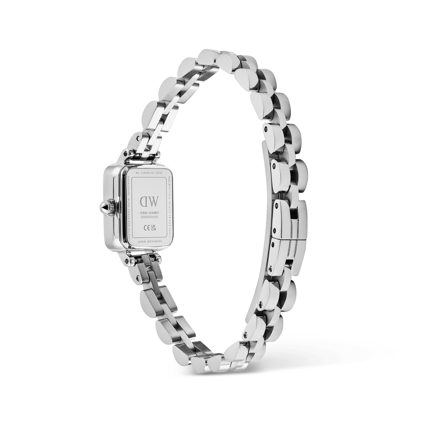 Daniel Wellington Quadro Mini Arch 3-link Onyx Sunray Silver