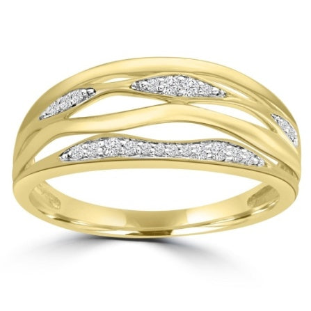 9ct Gold Two-Tone Natural Diamond Dress Ring