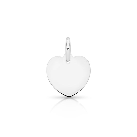 Silver Heart Disc Pendant