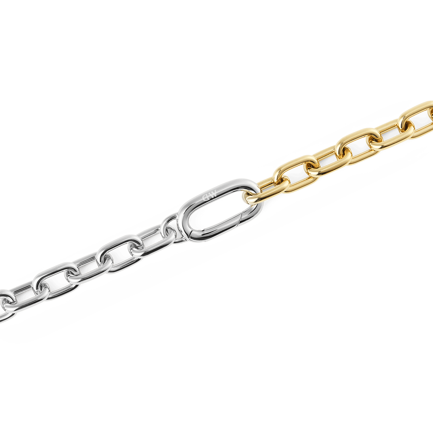 Daniel Wellington Contrast Link Necklace Two Tone Gold