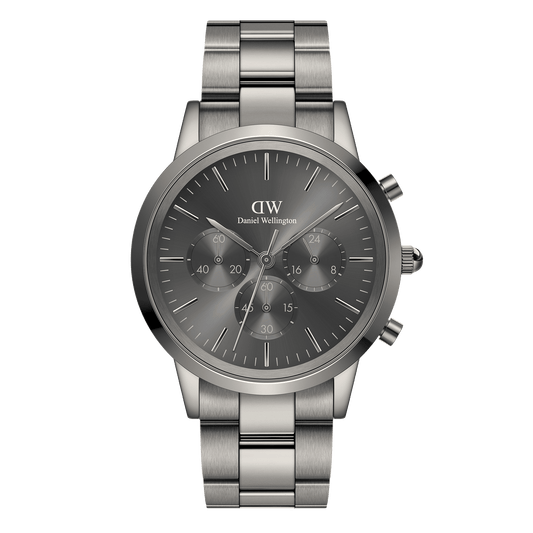 Daniel Wellington Iconic Chronograph 42 Link Anthracite-Grey Sunray Watch