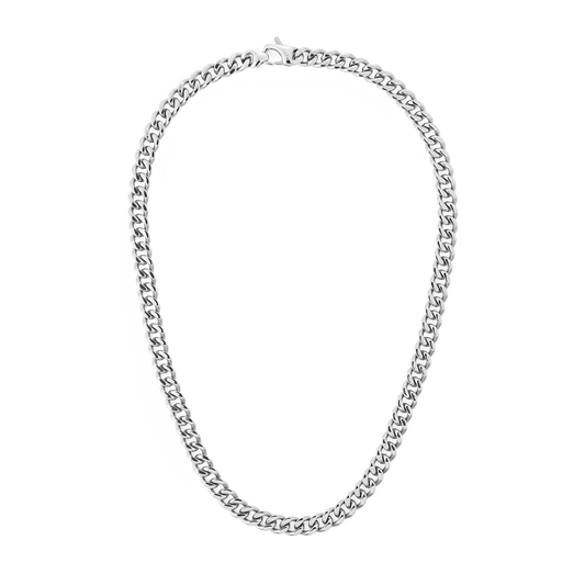 Daniel Wellington Ellipse Cuban Chain Necklace Silver