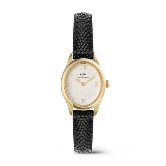 Daniel Wellington Ophelia Mini Black Lizard White Guilloché Gold
