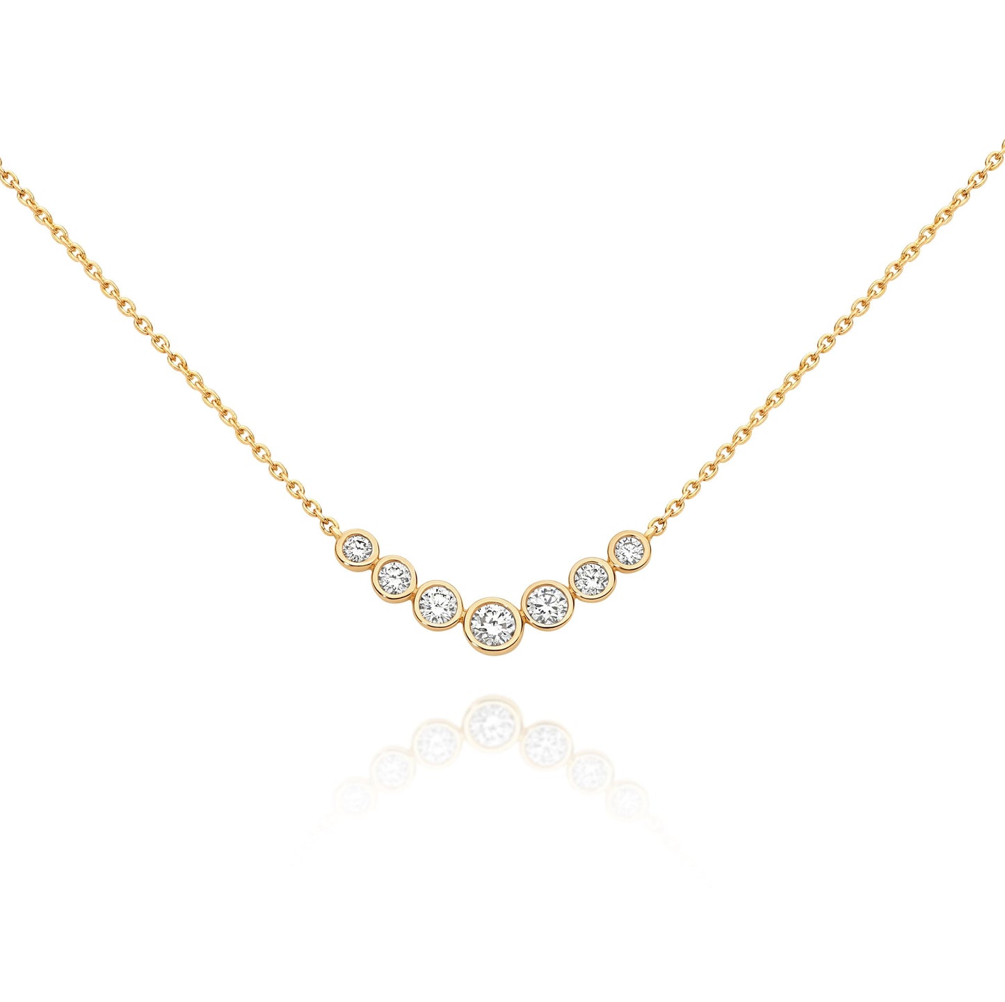 9ct Yellow Gold 0.50ct Bezel Set Lab Grown Diamond Necklet