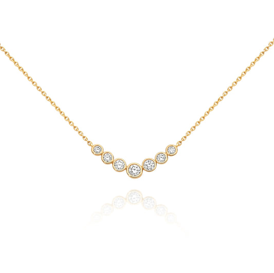 9ct Yellow Gold 0.50ct Bezel Set Lab Grown Diamond Necklet