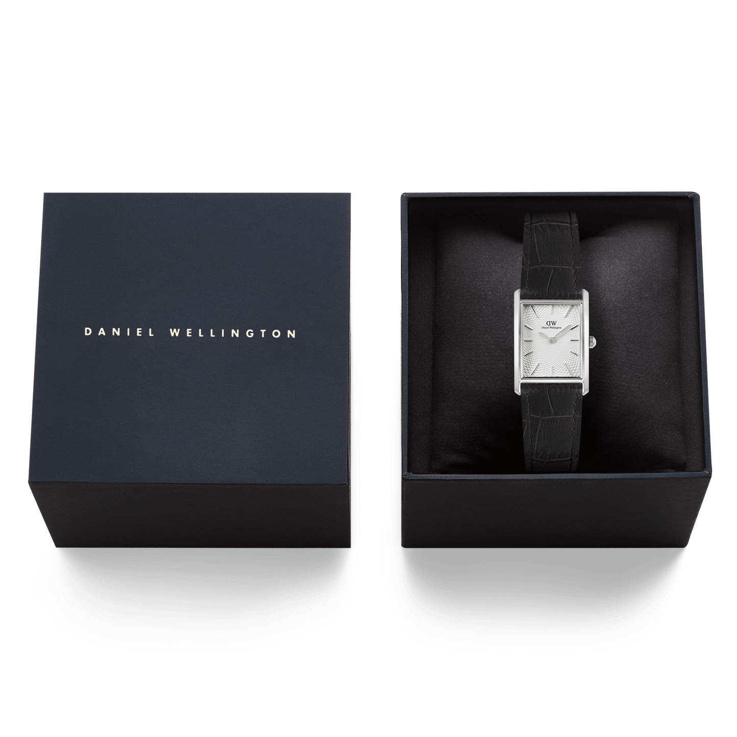 Daniel Wellington Bound Black Crocodile Guilloché Silver