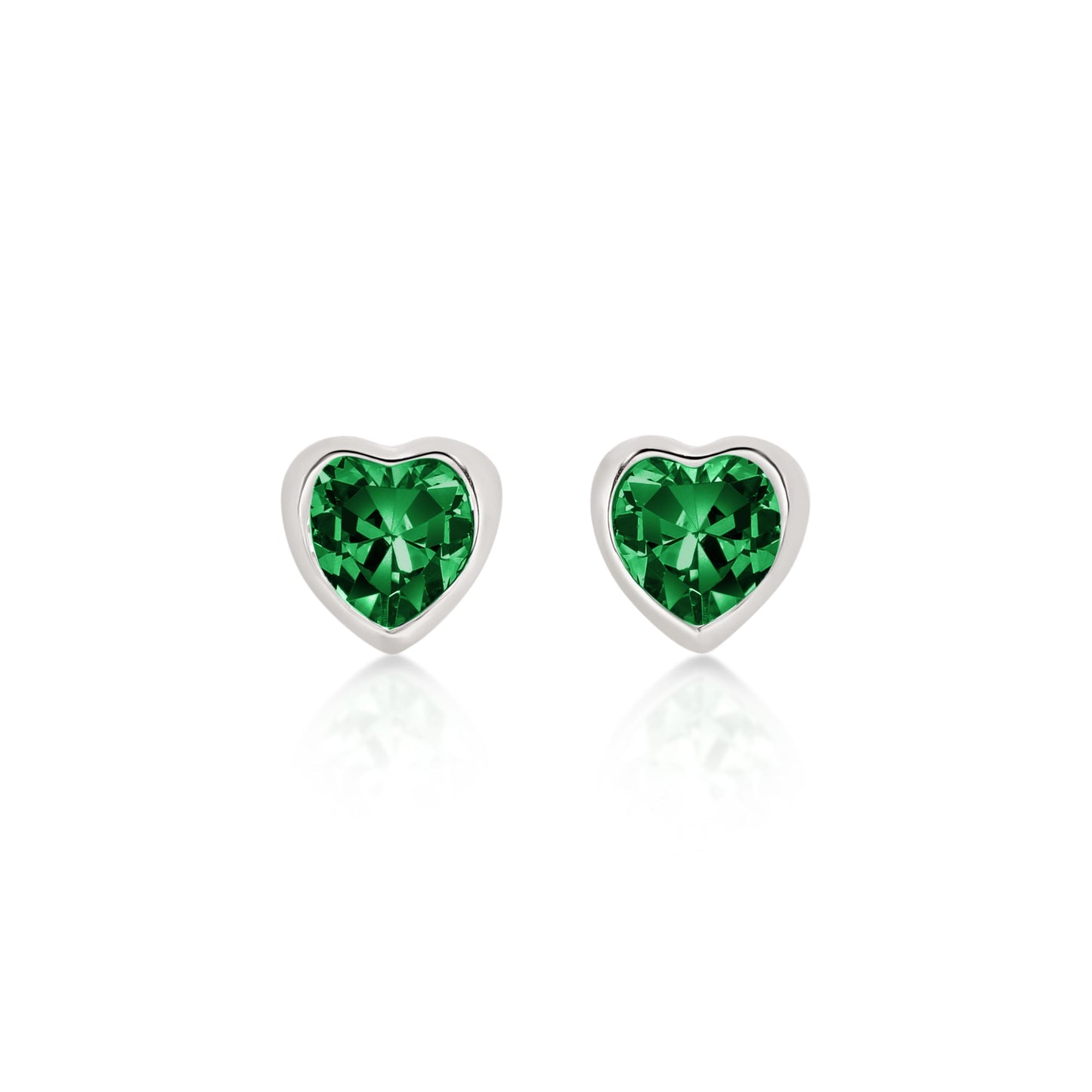 Silver MAY Birthstone Studs