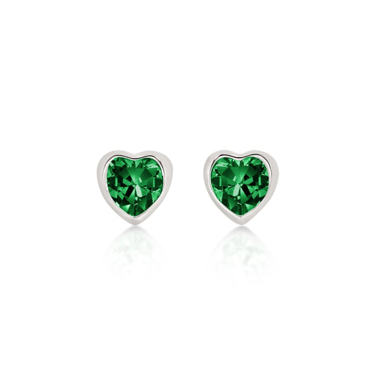 Silver MAY Birthstone Studs