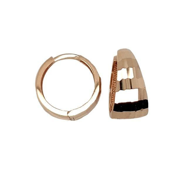 Facet Tapered Huggies 9ct Rose Gold