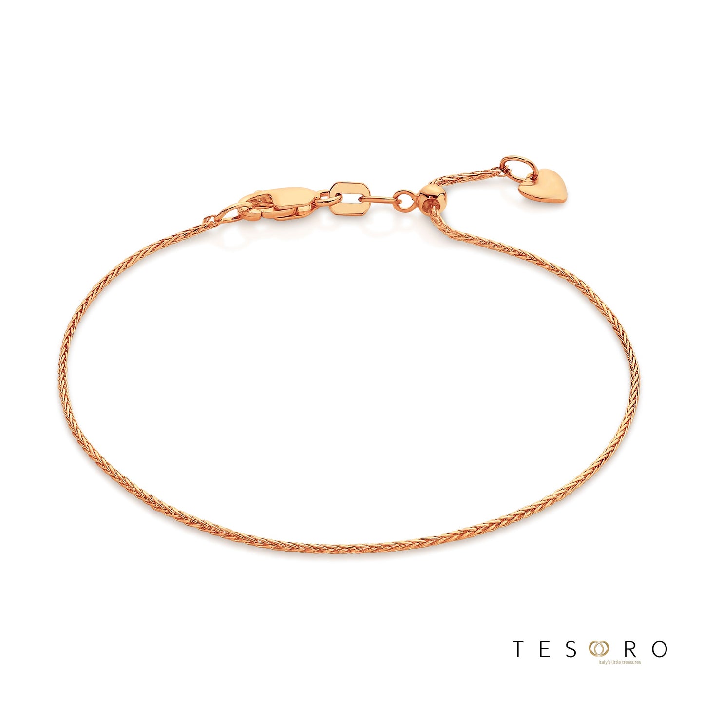 Scanno Adjustable 1mm Magic Wheat Link Bracelet, 18cm Length