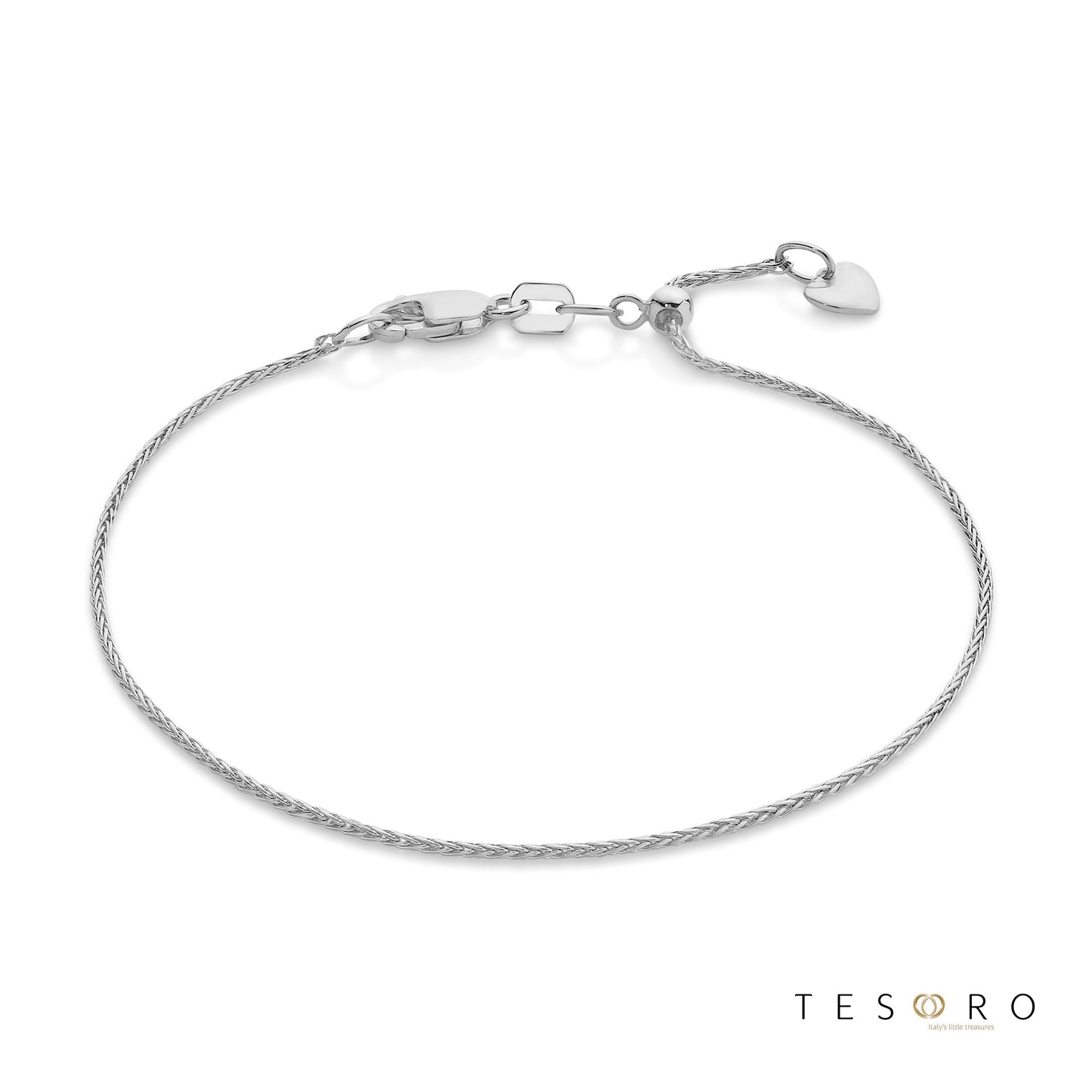 Scanno Adjustable 1mm Magic Wheat Link Bracelet, 18cm Length