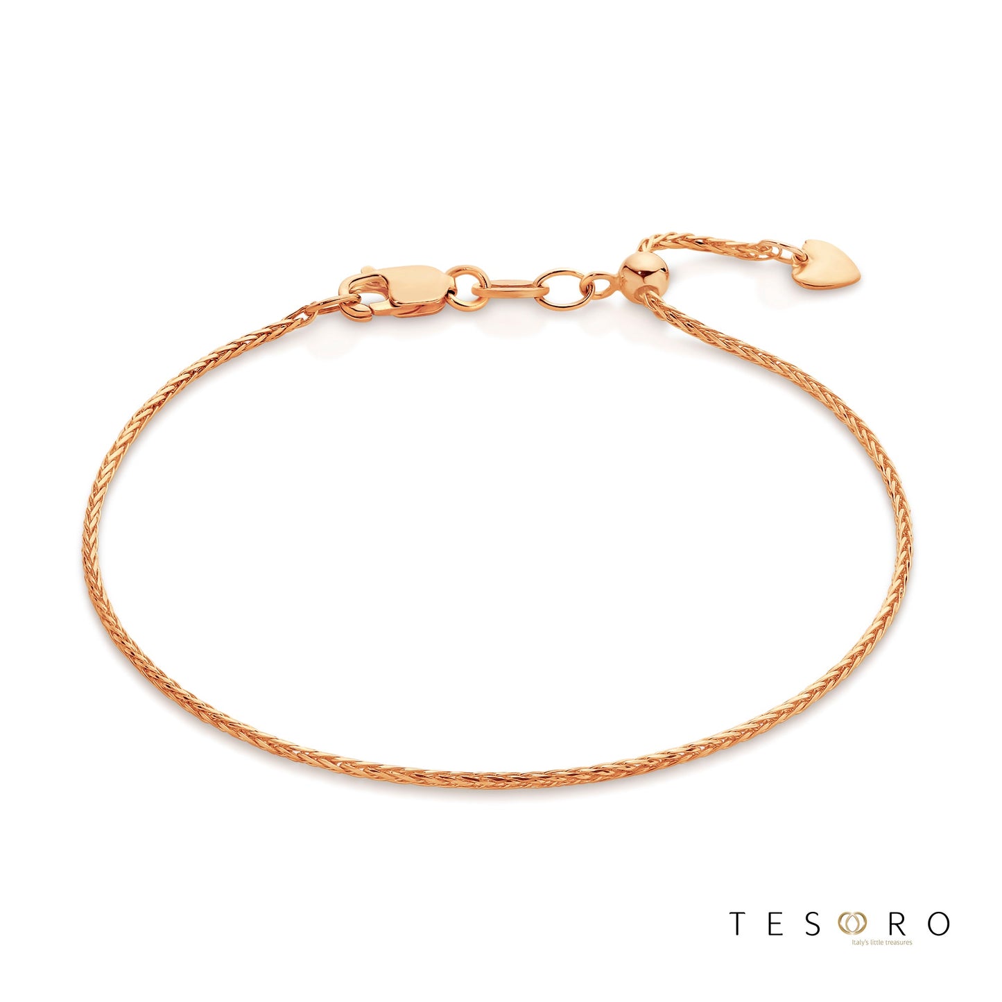 Lanciano Adjustable 1.2mm Magic Wheat Link Bracelet, 18cm Length
