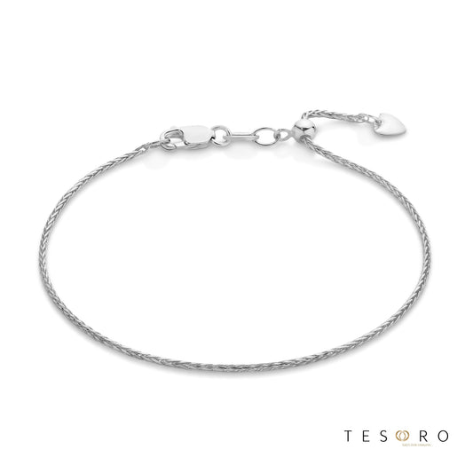 Lanciano Adjustable 1.2mm Magic Wheat Link Bracelet, 18cm Length