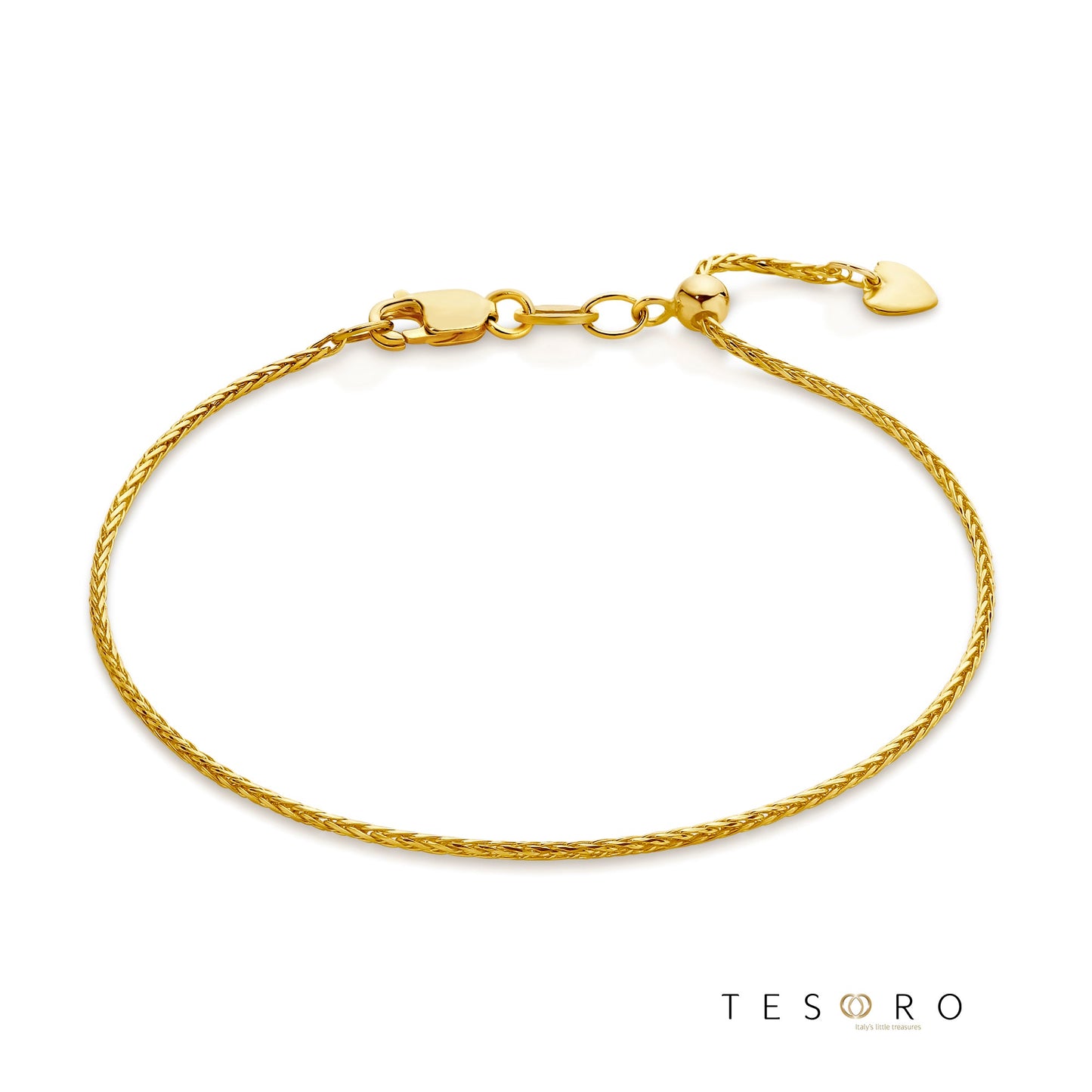 Lanciano Adjustable 1.2mm Magic Wheat Link Bracelet, 18cm Length