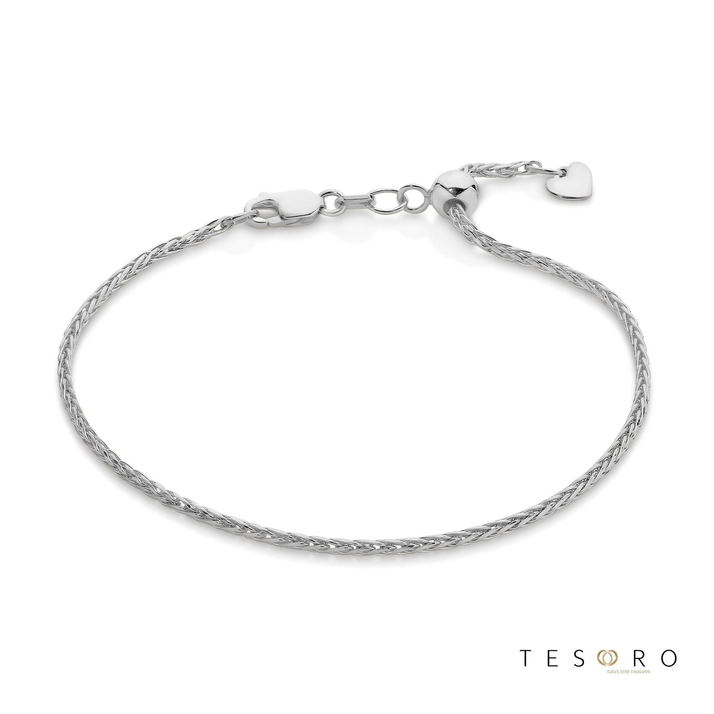 Penne Adjustable 1.7mm Magic Wheat Link Bracelet, 18cm Length