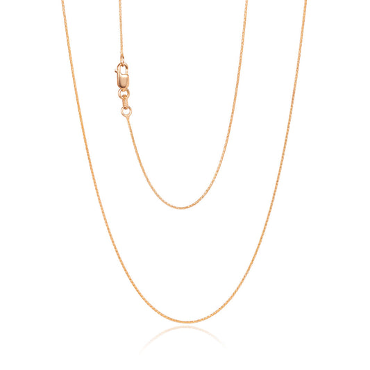 Cascina 0.80mm Round Diamond Cut Magic Wheat Link Chain, 55cm