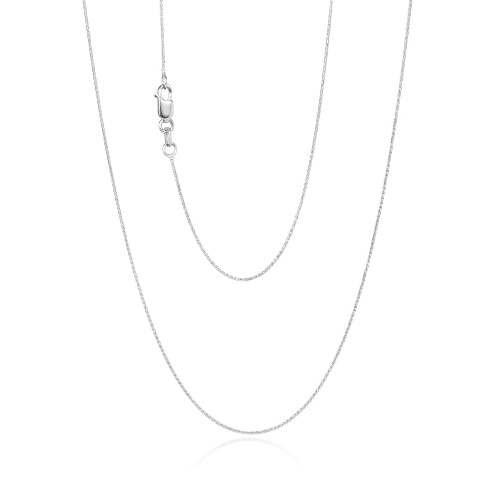 Cascina 0.80mm Round Diamond Cut Magic Wheat Link Chain, 55cm