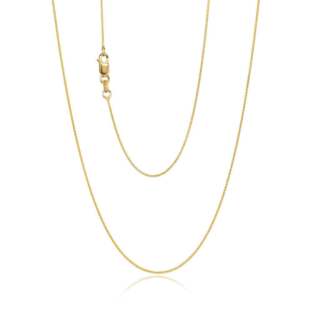 Cascina 0.80mm Round Diamond Cut Magic Wheat Link, 55cm