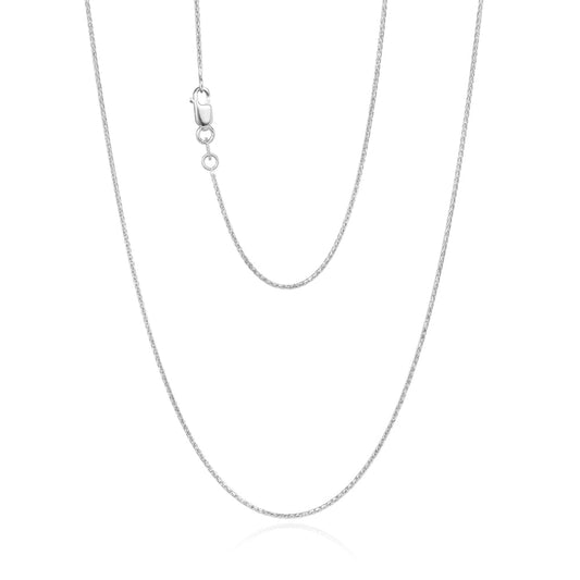 Desio 1mm Round Diamond Cut Magic Wheat Link Chain, 55cm