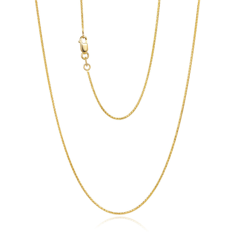 Desio 1mm Round Diamond Cut Magic Wheat Link Chain, 45cm