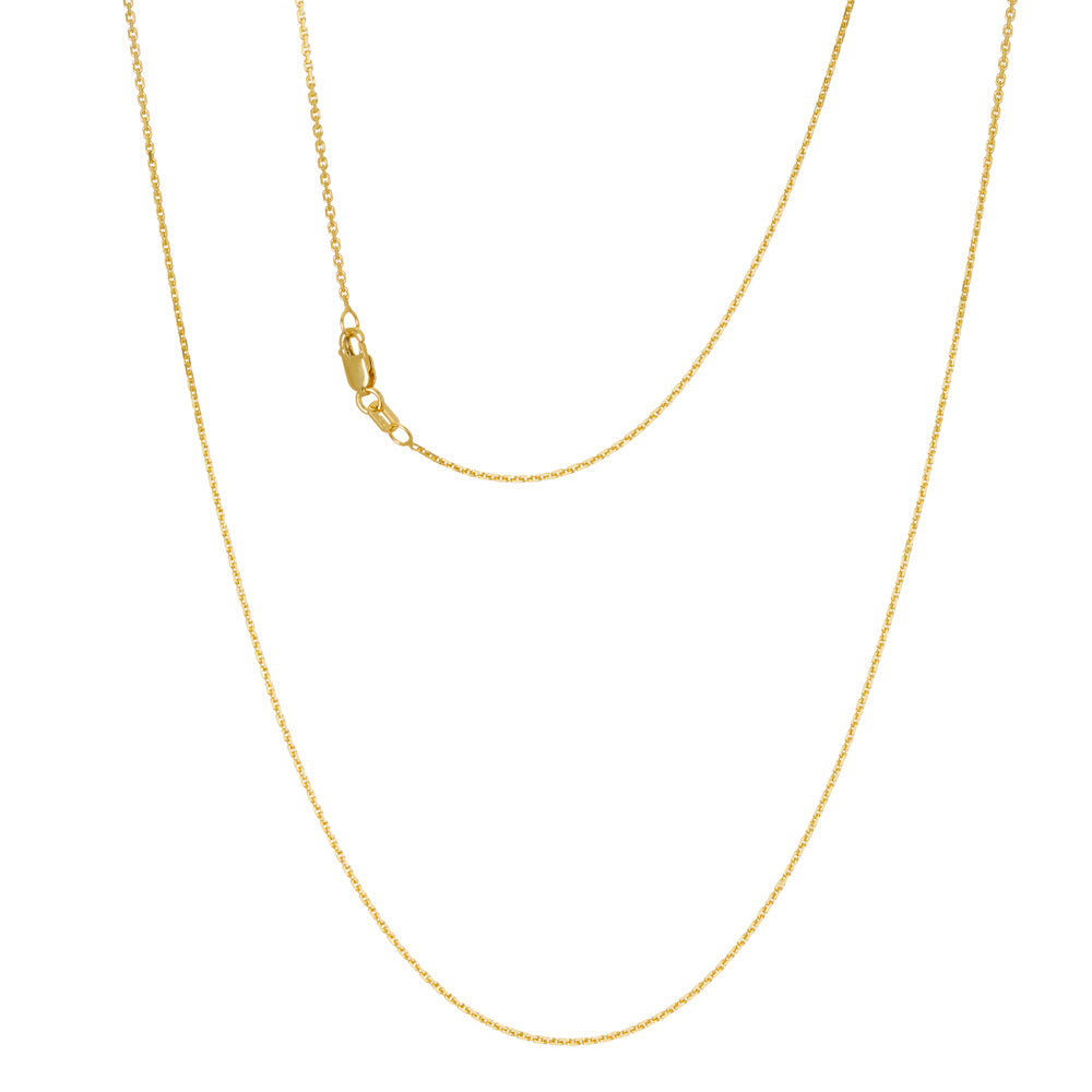Diamond Cut Squared Edge Forzatina 1.3mm Cable Link Chain, 45cm.