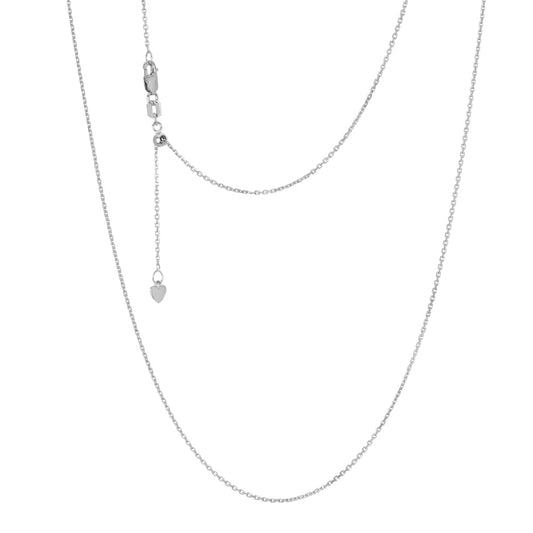 Diamond Cut Squared Edge Adjustable Forzatina 1.3mm Cable Link Chain, 47cm
