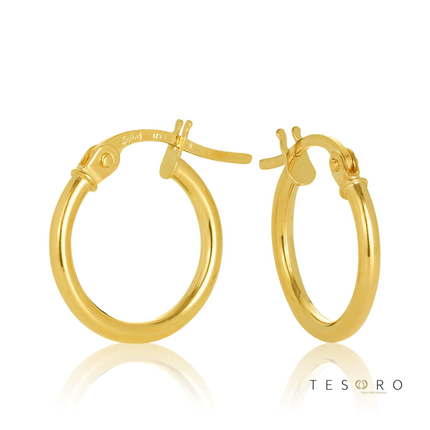 Eboli 1.5mm Round Tube Hoop Earring 10mm Diameter