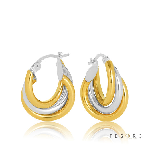 Ariano Triple Tube 10mm Diameter Hoop Earring